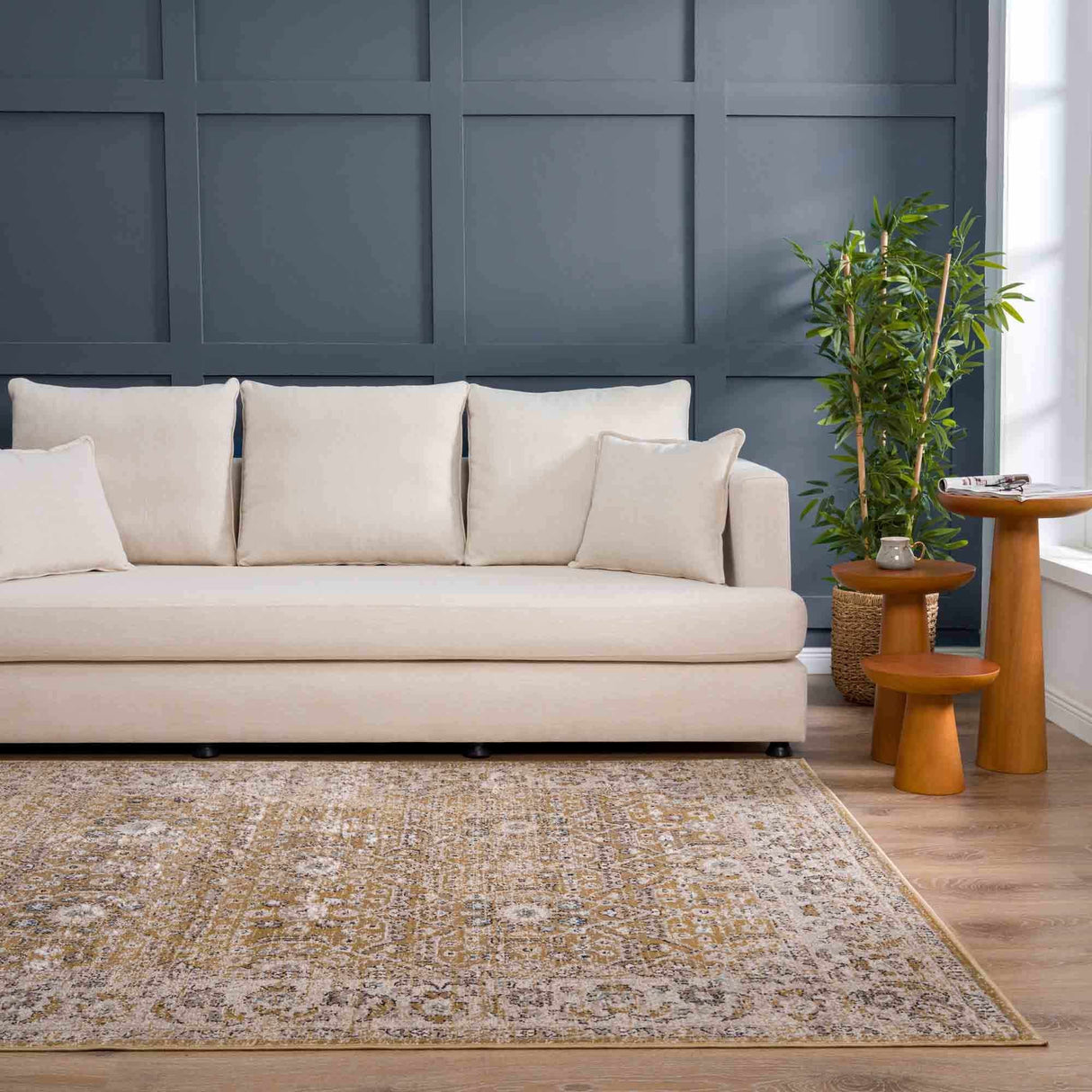Anana Gold & Beige Area Rug - Clearance