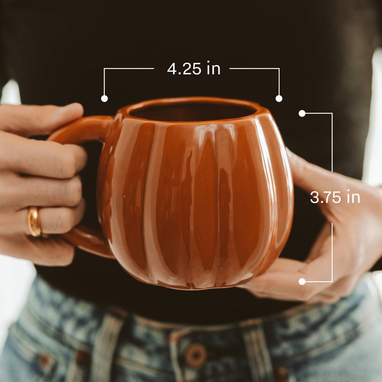 Black Pumpkin 19oz. Figurine Coffee Mug