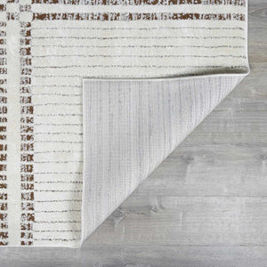 Modern Scandi High Pile Dark Brown/Ivory Architect IV Area Rug