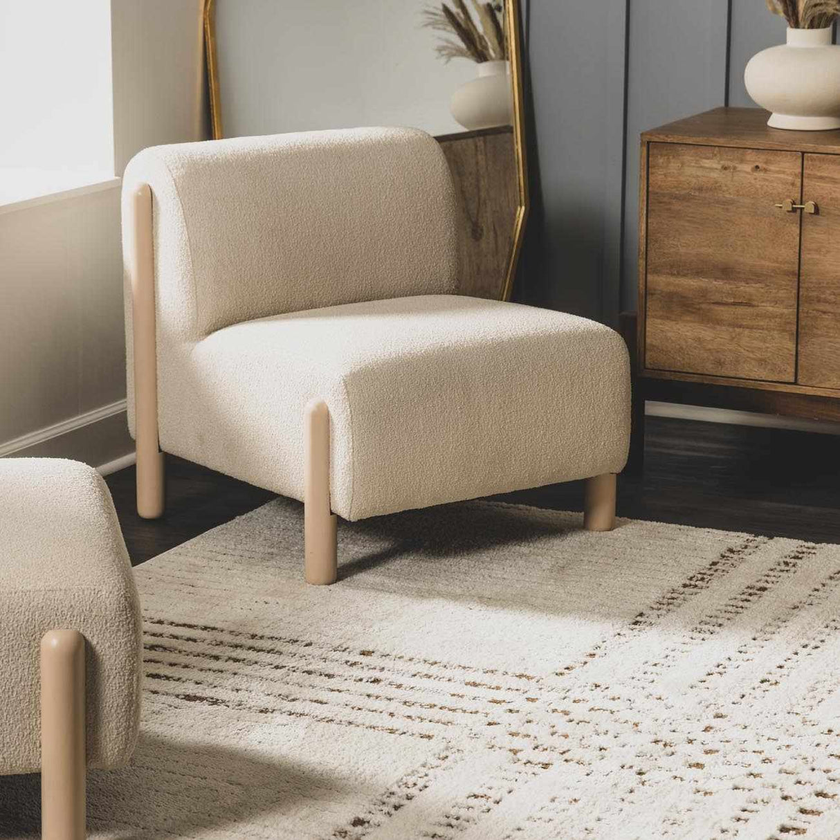 Modern Scandi High Pile Dark Brown/Ivory Architect IV Area Rug