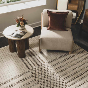 Modern Scandi High Pile Dark Brown/Ivory Architect IV Area Rug