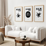 Trendy Black and White Travel Art Decor Set
