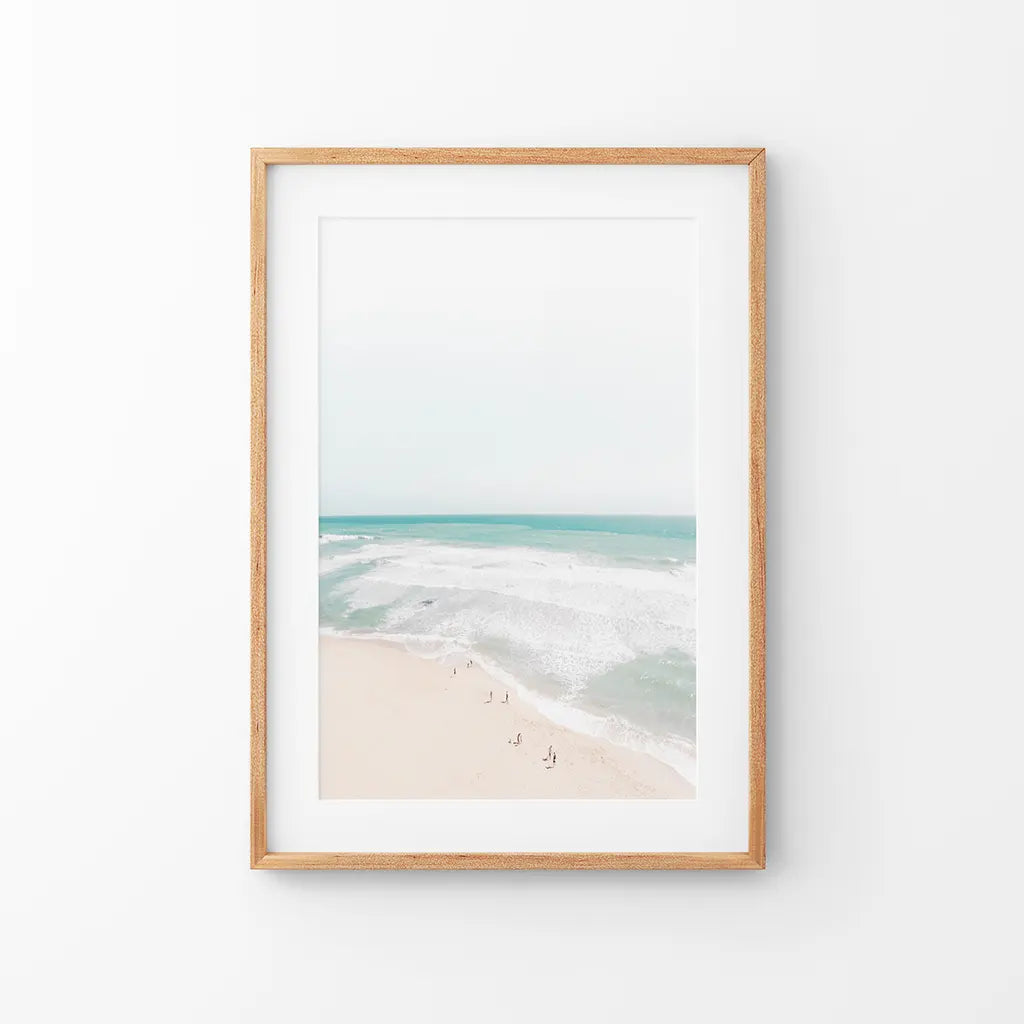 Neutral Summer Photo. Blue Ocean Waves, Sandy Beach