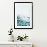 Large Pastel Blue Ocean Waves Print. Nautical Theme