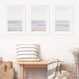 Pastel Minimalist Wave Photo. Set of 3 Beach House Wall Art