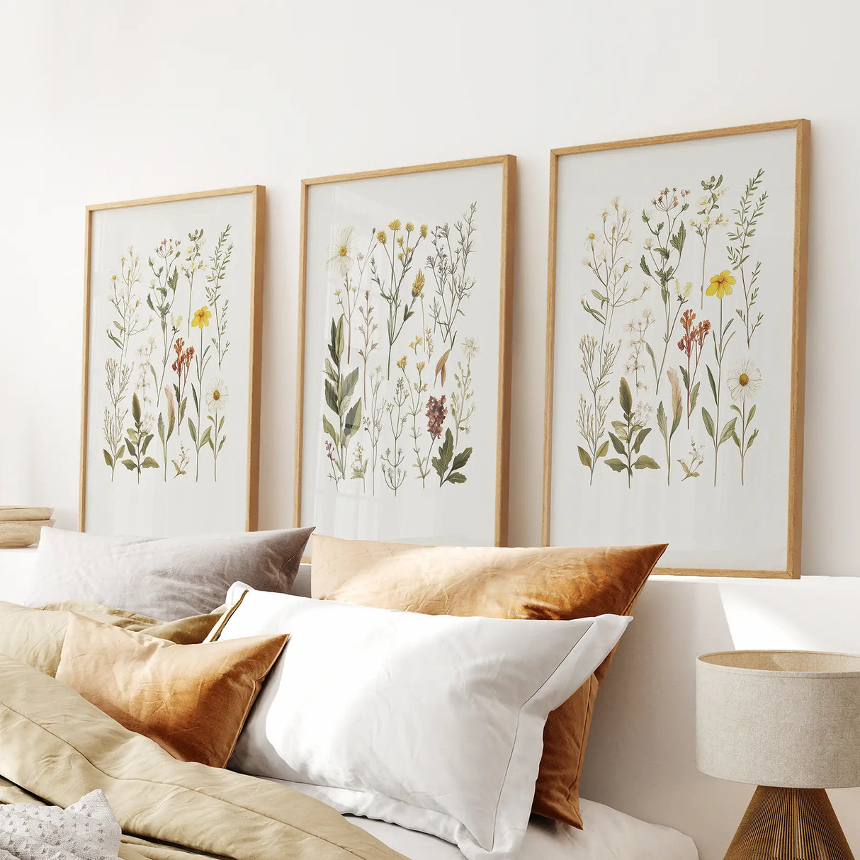 Wildflower Nature Prints. Modern Wall Art Decor