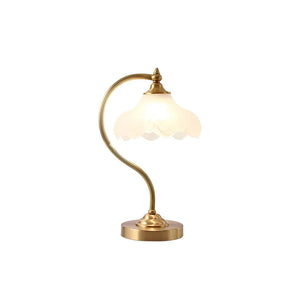 Brass Glass Petal Table Lamp E26 Dimmable 16.5" Gold Base