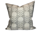 Zinnia Pillow Cover in Sand Grey, McLaurin + Piercy Textiles