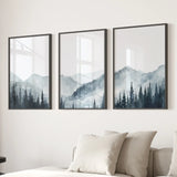 Watercolor Mountain Landscape Wall Art Posters