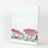 Pink Umbrella Wall Art Print. Summer Beach Theme