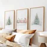Winter Evergreen Tree Xmas Decor Wall Art Posters
