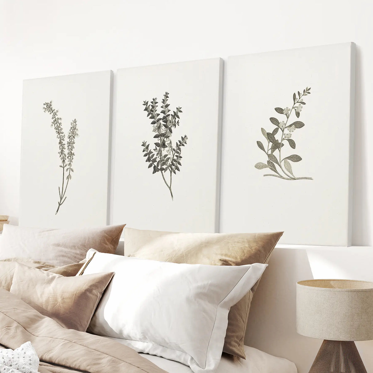 Vintage Floral 3 Piece Wall Art. Rustic Botanical Posters