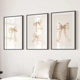 Trendy Aesthetic Bows Nursery Wall Art Set Poster