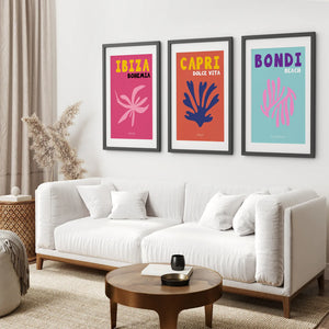 3 Piece Trendy Travel Theme Wall Art Set. Italy, Australia, Spain