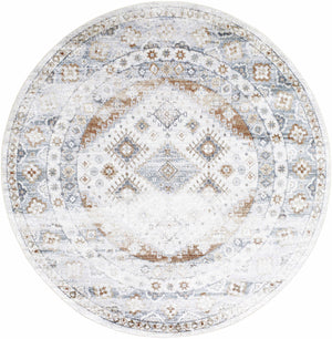 Agaton Blue & Brown Washable Area Rug