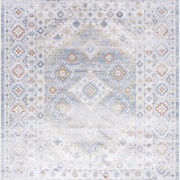 Agaton Blue Washable Area Rug