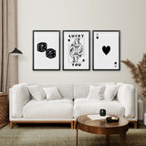 Trendy Playing Card Wall Art Set of 3 Prints