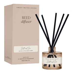 Salt and Sea Tinted Glass Jar Reed Diffuser