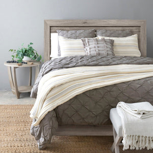 Solange Stripe Kantha Pick Stitch Yarn Dyed Cotton Woven Quilt Coverlet Set
