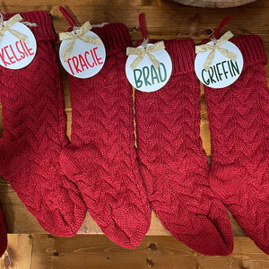 Busa Designs Red Knitted Christmas Stocking - view 3