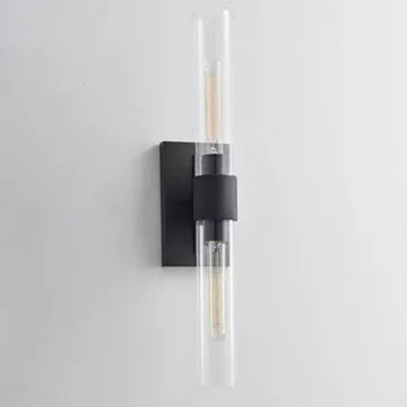 23" Brass Glass Wall Sconce 2-Light E12 Modern Vanity Light