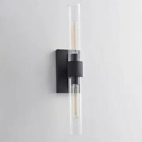 23" Brass Glass Wall Sconce 2-Light E12 Modern Vanity Light