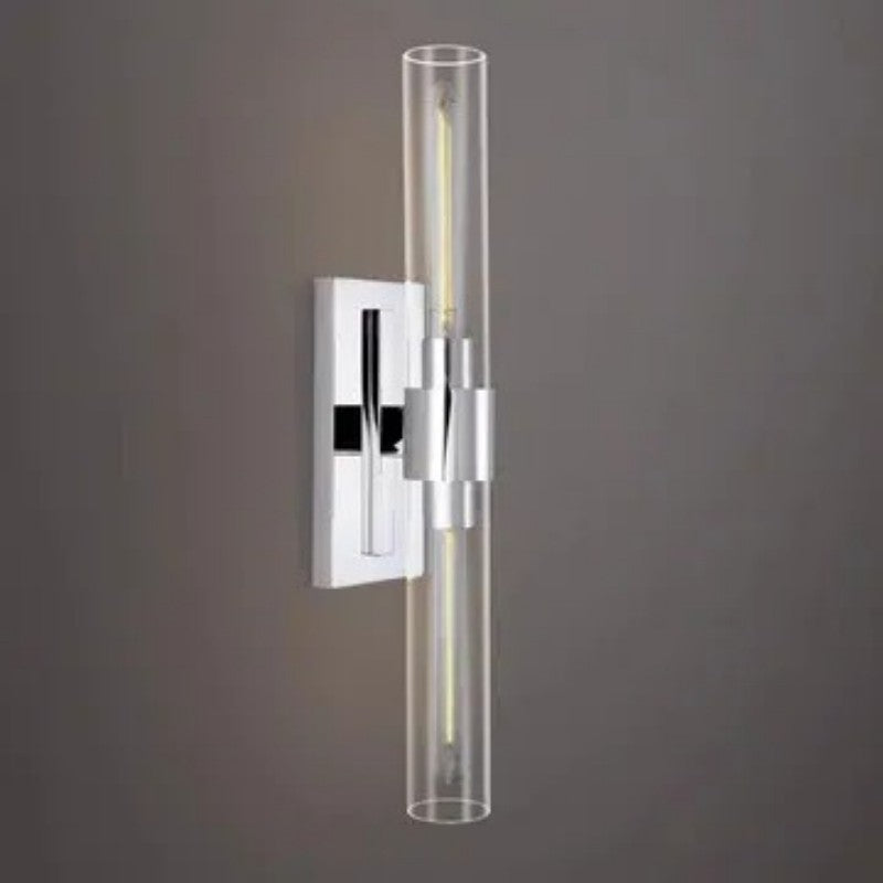 23" Brass Glass Wall Sconce 2-Light E12 Modern Vanity Light