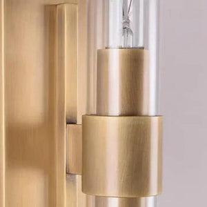 23" Brass Glass Wall Sconce 2-Light E12 Modern Vanity Light