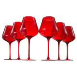 Stagioni Stemmed Wine Glassware, Set of 6, "Holiday"