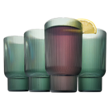 Eze Acrylic Ribbed Highball Glassware, Set of 4