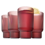 Eze Acrylic Ribbed Highball Glassware, Set of 4