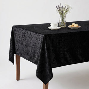 Riverdale Crushed Velvet Tablecloth – Black