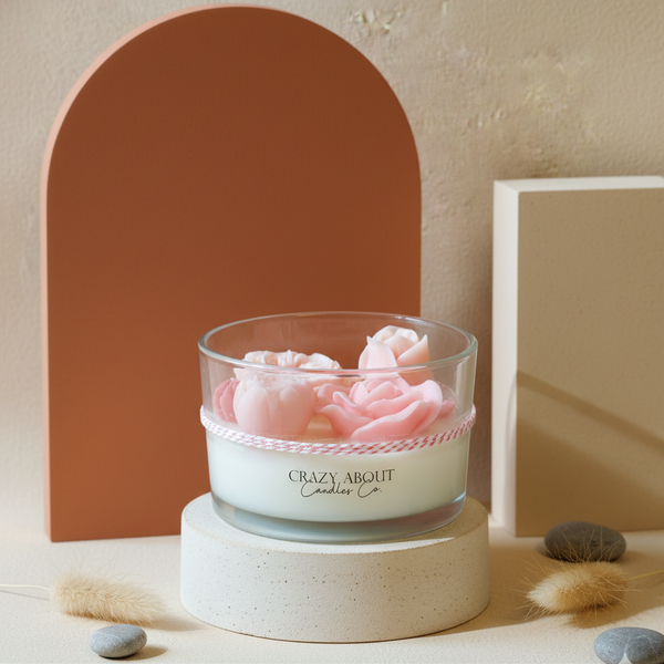 Handmade Large Rose-in-a-Jar Candle