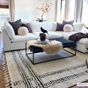 Ryuu Black & White Area Rug - Clearance