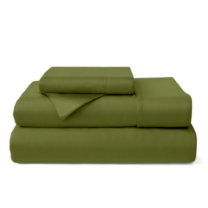 Cosy House Collection 100% Bamboo Bed Sheets in Sage Green - view 2