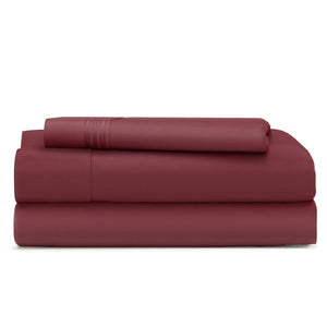 Cosy House Collection Everyday Bed Sheets in Burgundy - view 2