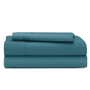 Cosy House Collection Everyday Bed Sheets in Dark Teal - view 2