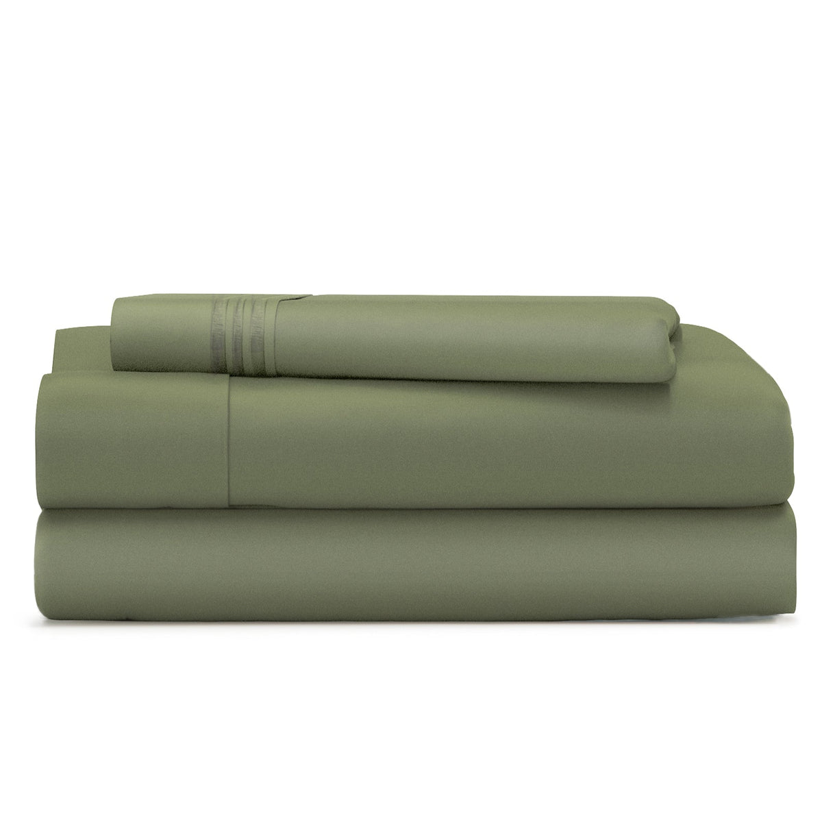 Cosy House Collection Everyday Bed Sheets in Sage Green - view 2