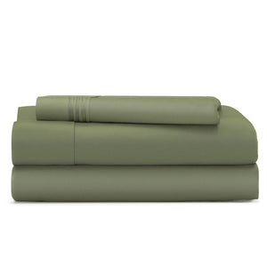 Cosy House Collection Everyday Bed Sheets in Sage Green - view 2