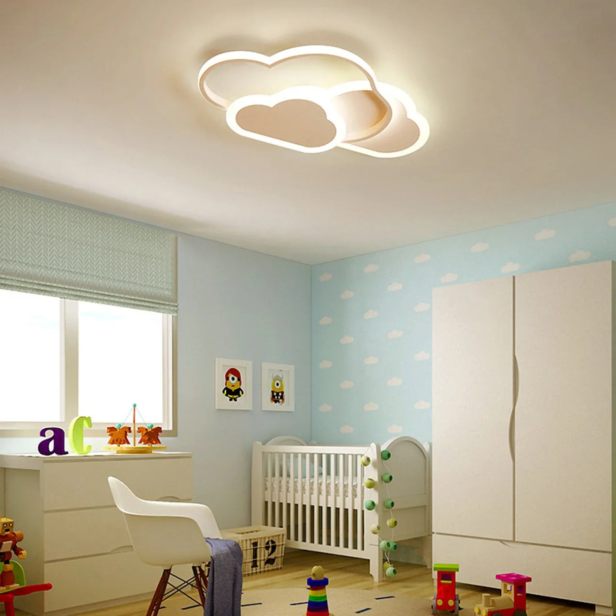 32W LED Ceiling Light Dimmable Remote Control 3000-6500K Cartoon Living Room