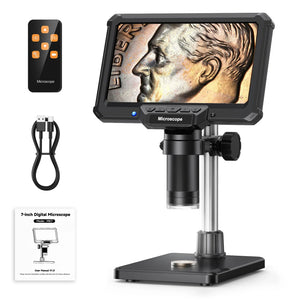 7 Inch Digital Microscope 1200X 16MP Coin PCB Soldering Repair Camera
