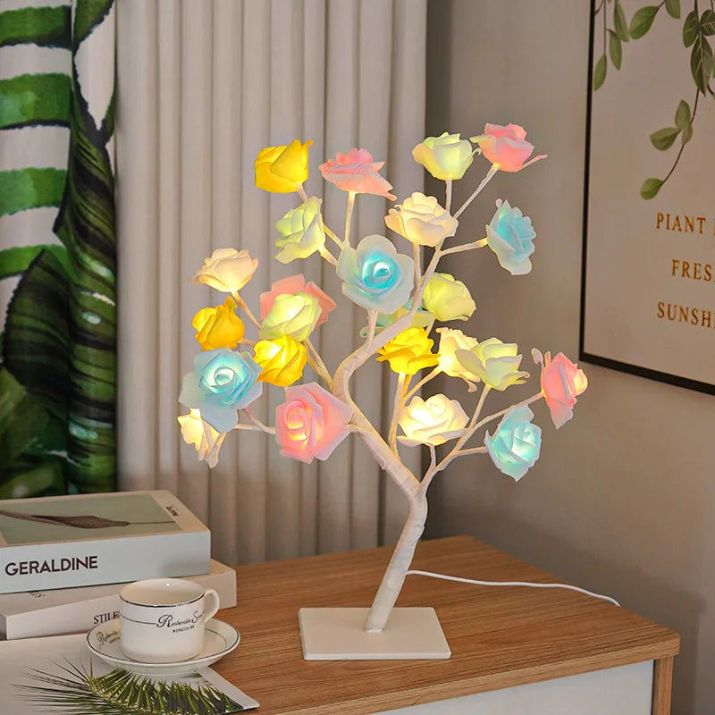 108LED Rose String Table Lamp USB Powered Night Light Romantic Party Decor