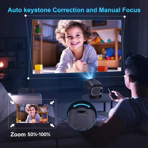 2025 4K Android 11 Projector 1080P 390ANSI Dual WiFi6 BT5.0 Portable Cinema