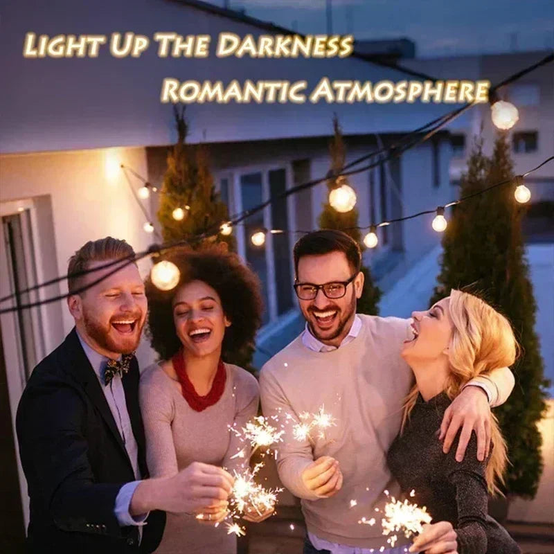 G40 Solar String Lights Outdoor 8 Modes Globe Bulb Waterproof Patio Garden Decor