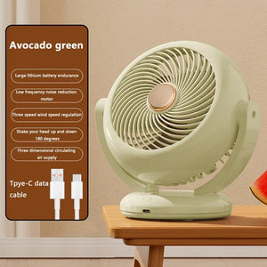 Portable Rechargeable Mini Fan Quiet Adjustable Desktop
