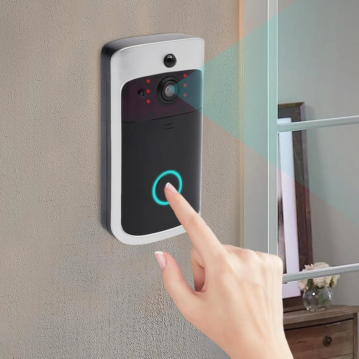 Smart WiFi Video Doorbell Camera Night Vision Motion Sensor Voice Control