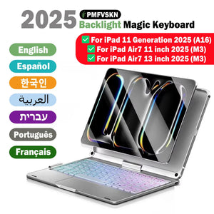Magic Keyboard Case iPad 11th Gen 2025 iPad Air 11/13 Backlit 360°