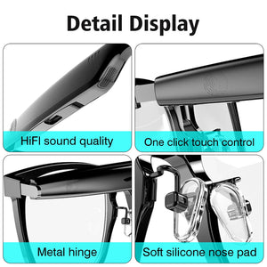 Wireless Smart Glasses with Bluetooth Music & Calling for Android iOS Tech