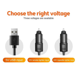 Car Cooling Fan Dual Head 360° Rotating 12V/24V USB