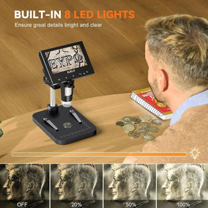 4.3 Inch LCD Digital Microscope 1000X Coin Repair Camera with LED for PC
